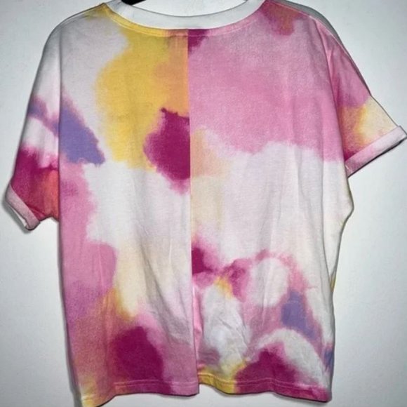 5 for $50 - CHAMPION Tie Dye Tie Front Crop Shirt - Picture 2 of 3